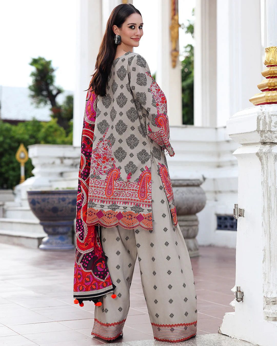 3PC Digital Printed Khaddar Unstitched Suit | Vibrant Winter Wear